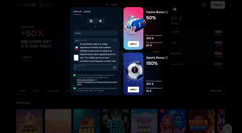 Bilder Gizbo Casino